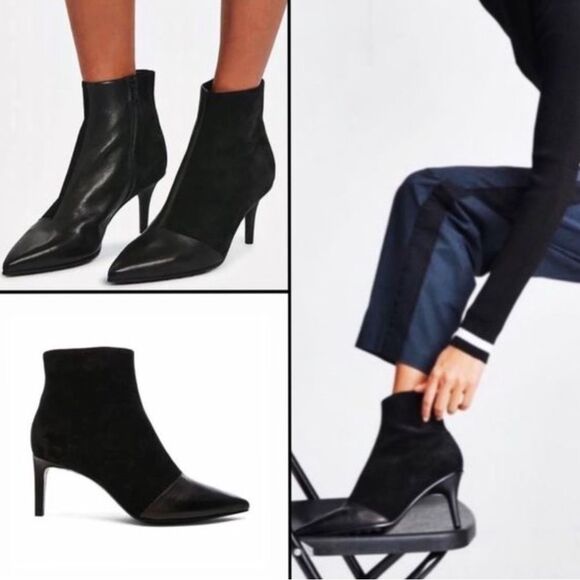 Rag & Bone Beha Stiletto Boot in Black Suede & Leather - Picture 2 of 16